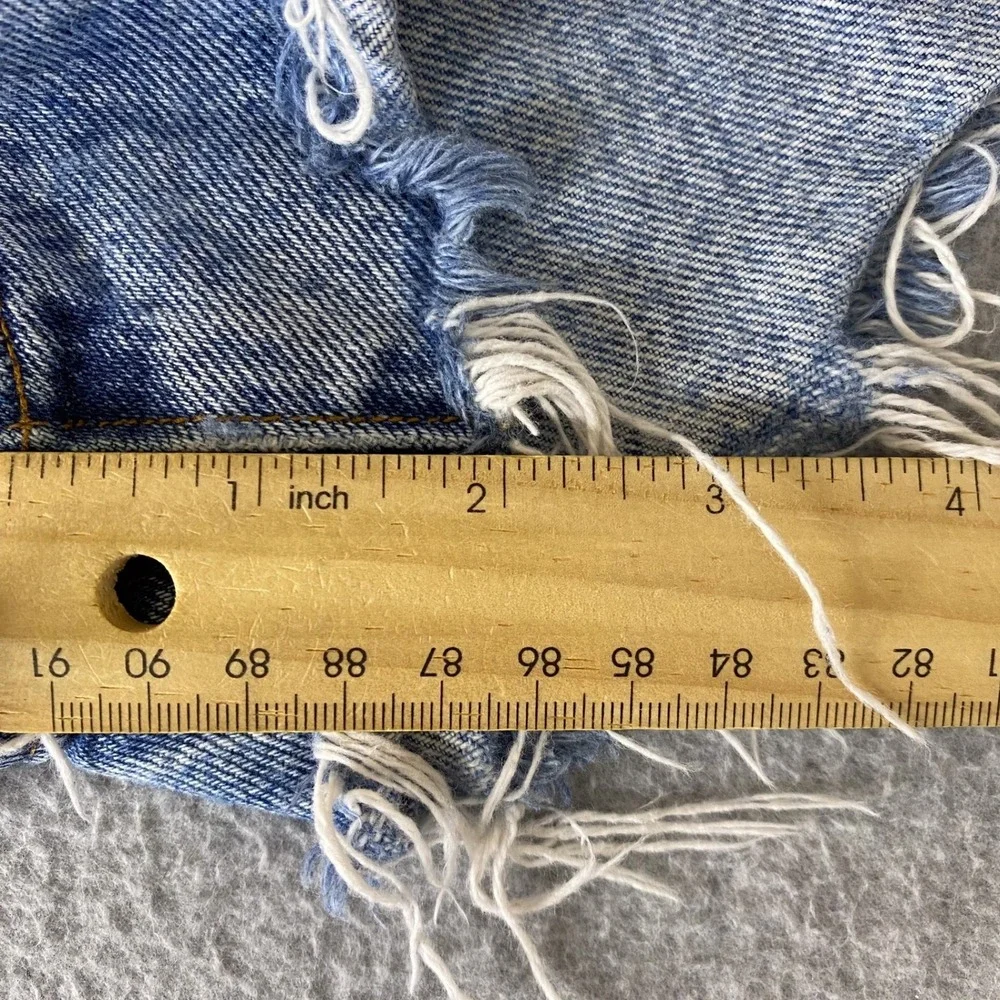 AGOLDE Shorts Womens 25 Blue Jaden Hi Rise Cut Off Button Fly Distressed Denim